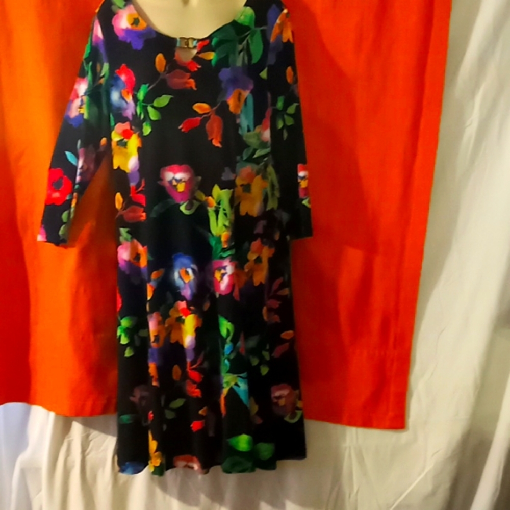 SUSAN GRAVER  FLORAL WOMEN  DRESS.